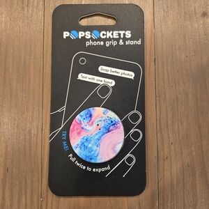 PopSocket Phone Grip & Stand - Blue and Pink Swirl